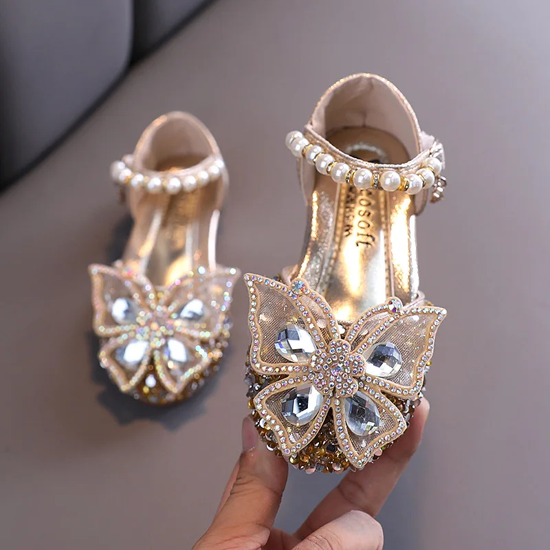 Gold Shining Rhinestone Mary Jane Baby Girls Sandals Shoes Butterfly Leather Princess Shoes, Black silver pink gold
Gold Shining Rhinestone Mary Jane Baby Girls Sandals Shoes Butterfly Leather Princess Shoes, Black silver pink gold