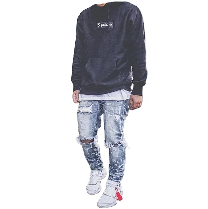 2021 Hot Sale Jeans New Style Ripped High-end Men's Trousers Paint Pencil Pants For Men, Light blue
2021 Hot Sale Jeans New Style Ripped High-end Men's Trousers Paint Pencil Pants For Men, Light blue
