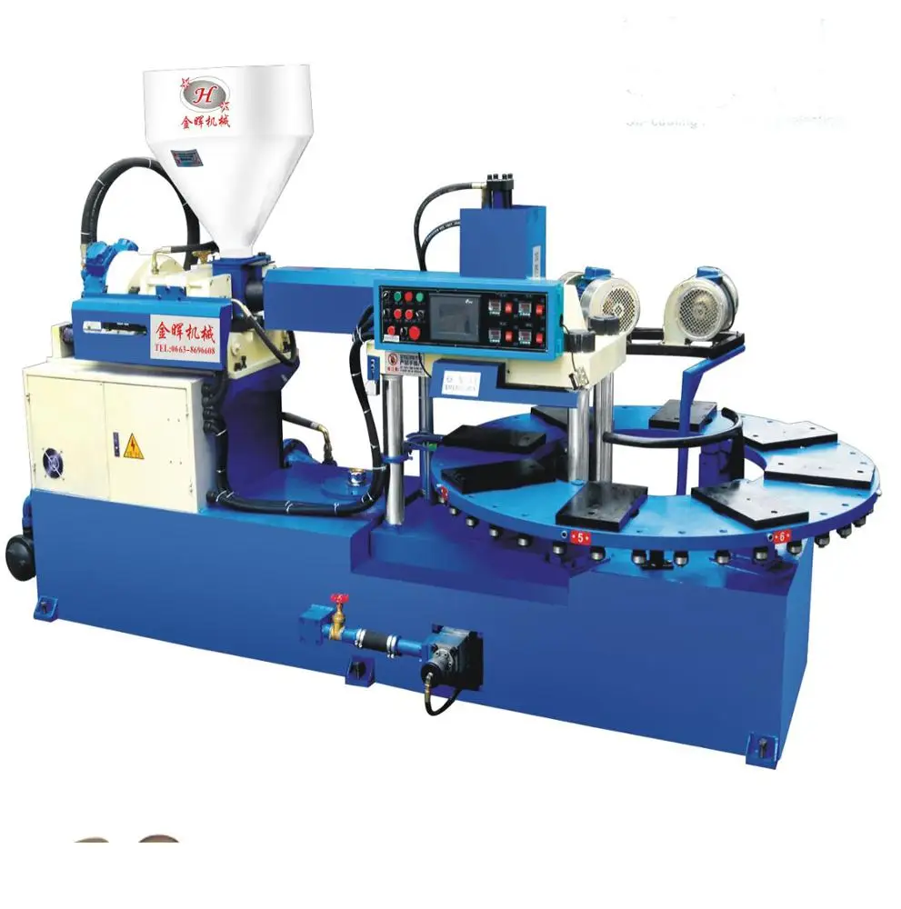 Single Colour PVC Sole Plastic Injection Moulding Machine / Shoe Making Machine