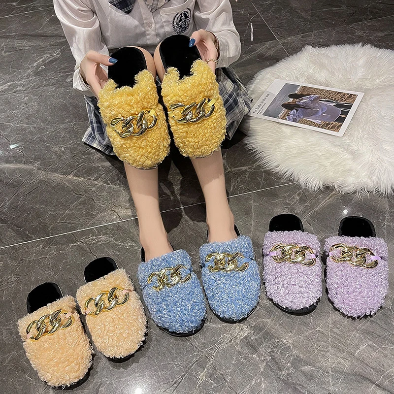 MMX298 Chain Design Close Toe Winter Home Slippers Designer Slippers Women Famous Brands, White pink grey green blue
MMX298 Chain Design Close Toe Winter Home Slippers Designer Slippers Women Famous Brands, White pink grey green blue