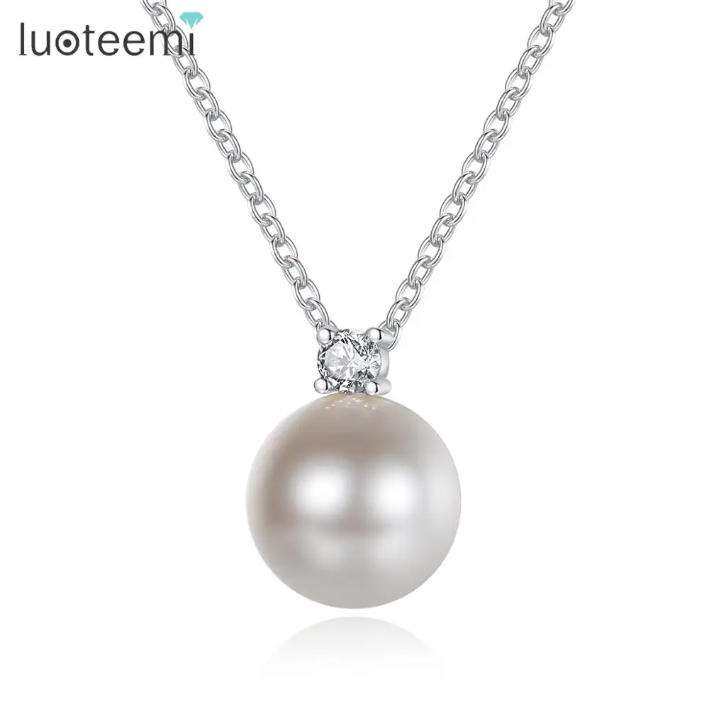 LUOTEEMI Pearl Necklace Women Classic Single CZ Choker Necklace And Imitation Fashion Jewelry Pearl Pendant Necklace For Women
LUOTEEMI Pearl Necklace Women Classic Single CZ Choker Necklace And Imitation Fashion Jewelry Pearl Pendant Necklace For Women