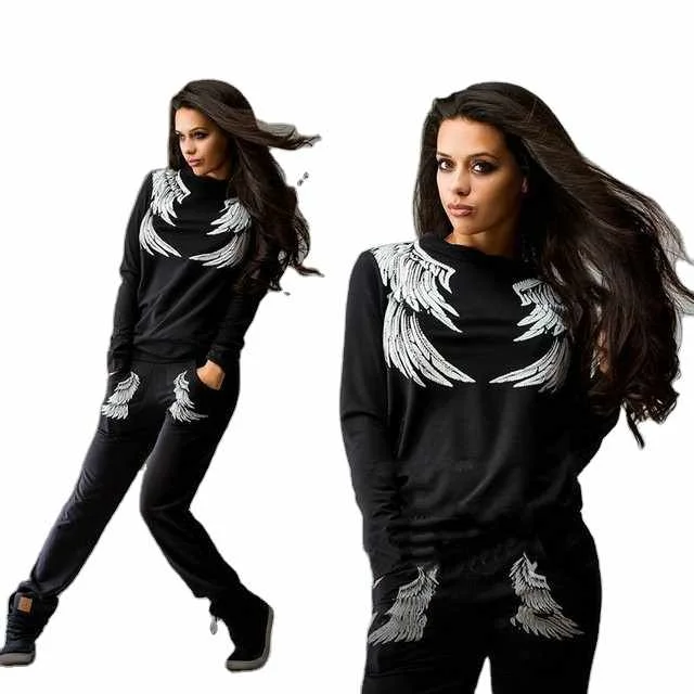 Wholesale Printed Wings Cotton Long Sleeve Sweater Pants With Pockets Two Piece Sport wear Set
Wholesale Printed Wings Cotton Long Sleeve Sweater Pants With Pockets Two Piece Sport wear Set