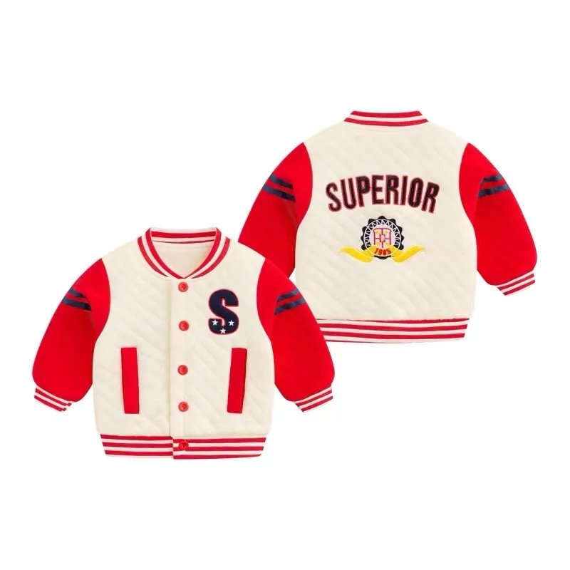 Fashion Single Breasted Windproof 100% Cotton Knitted Custom Bomber Kid Baseball Jackets
Fashion Single Breasted Windproof 100% Cotton Knitted Custom Bomber Kid Baseball Jackets
