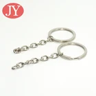 long link chain silver color 30mm key flat ring with chain for cute keychain