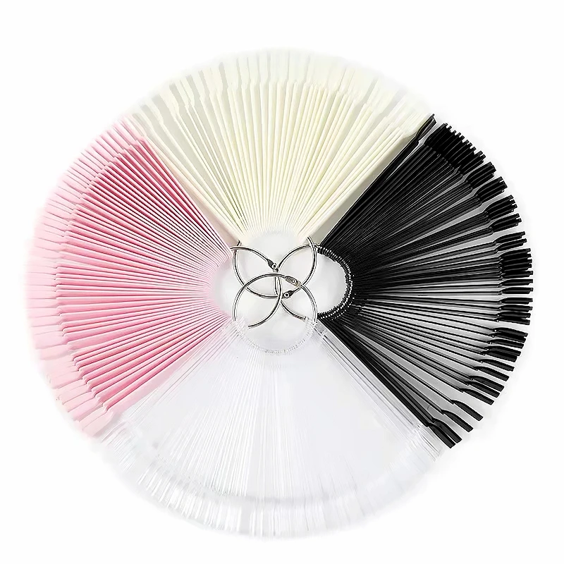 50 Pcs Fan Shape Removable Acrylic False Nail Color Tip Charts Nail Polish Display Ring, Clear/lvory/black
50 Pcs Fan Shape Removable Acrylic False Nail Color Tip Charts Nail Polish Display Ring, Clear/lvory/black