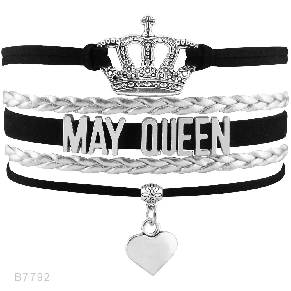 

Birthday Gift January February March April May June July August September October November December BIRTHDAY QUEEN Bracelets, Silver plated