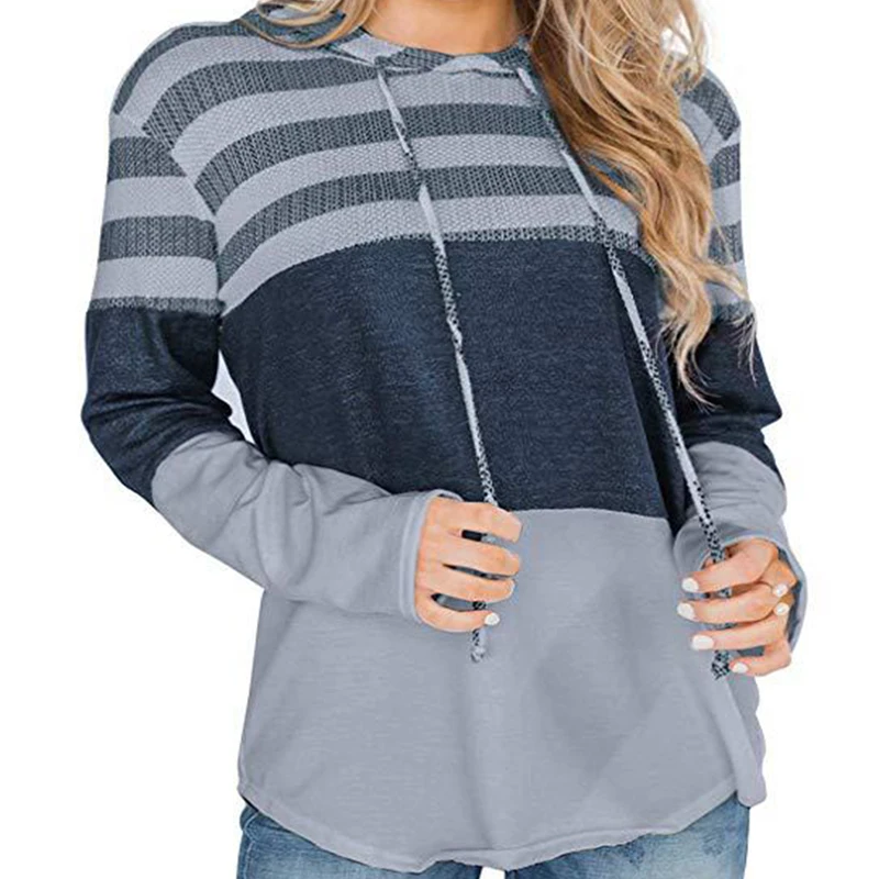 Rummandy Women's Long Sleeve Striped Color Block Drawstring Hoodie Sweatshirt Dress Top Blouse Hoodies, Customized color
Rummandy Women's Long Sleeve Striped Color Block Drawstring Hoodie Sweatshirt Dress Top Blouse Hoodies, Customized color