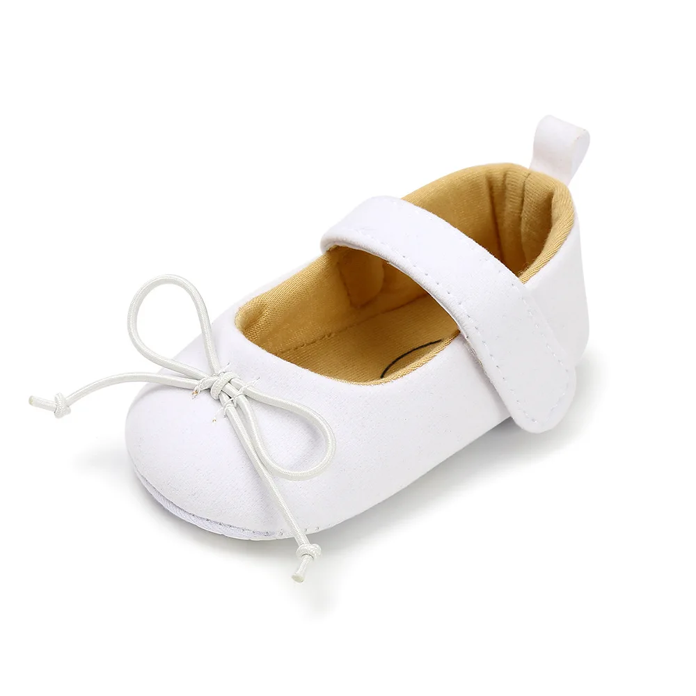 Solid Color Bow-knot Baby Girl Shoes with Flower Baby Walking Shoes manufacture