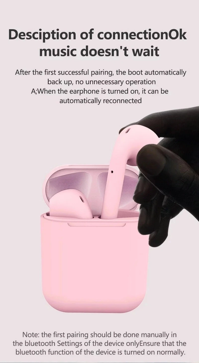 Amazon Newest Inpods 12 Frosted Feel Touch Control Pop up Window Connection TWS 5.0 Stereo Mini Wireless BT Earphone i12 airdots - ANKUX.COM