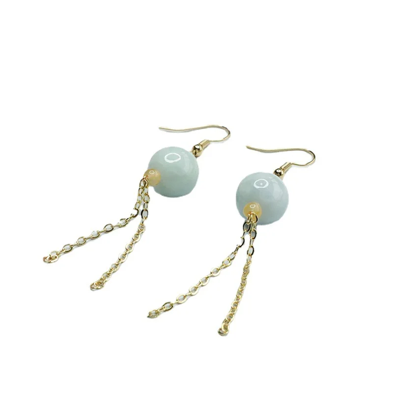 JYZ Natural A Cargo Jade Earrings Jade Round Beads Tassel Ear Hook Female Factory Wholesale Delivery FC3040106
JYZ Natural A Cargo Jade Earrings Jade Round Beads Tassel Ear Hook Female Factory Wholesale Delivery FC3040106
