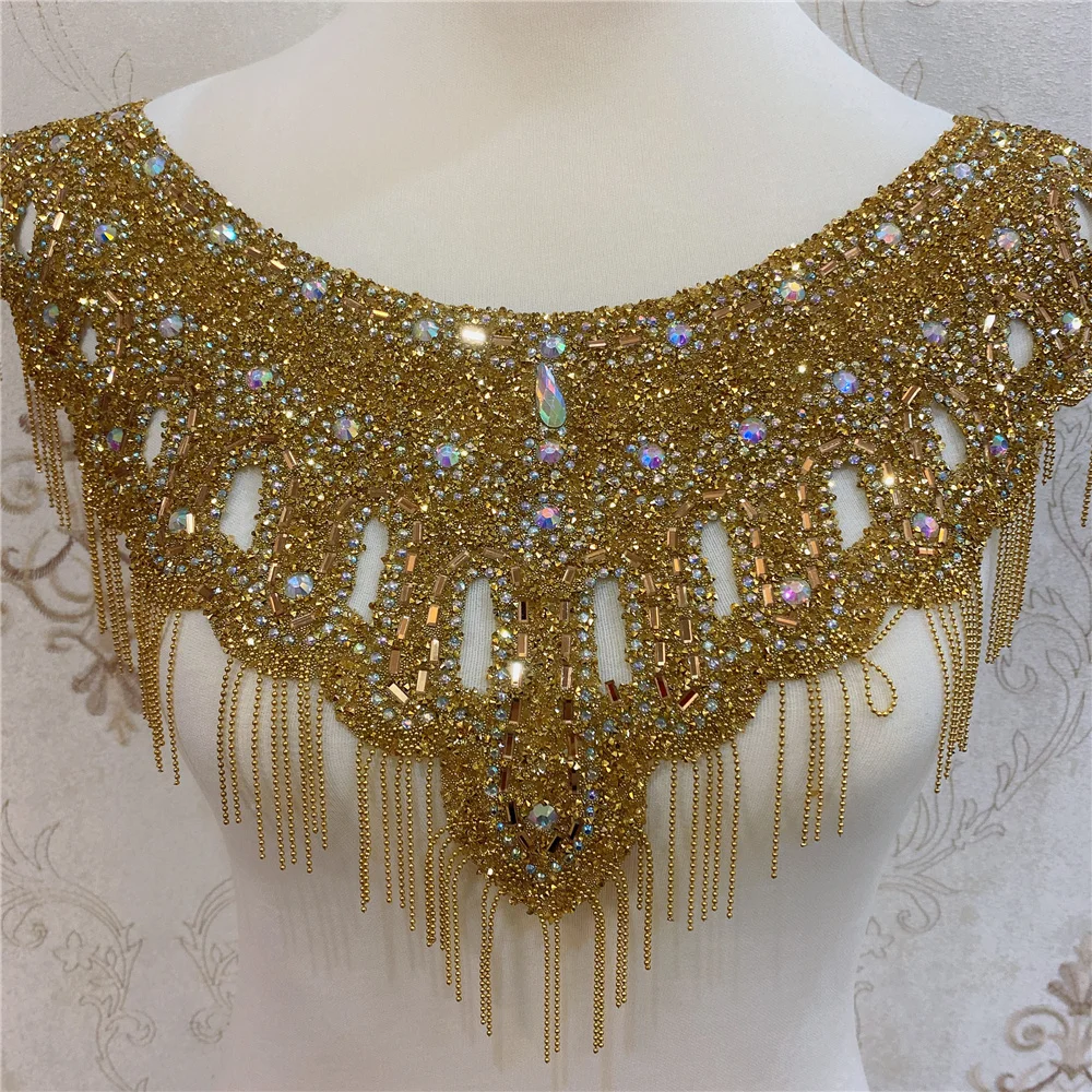 Whole new double side wedding embroidered crystal rhinestone collar necklace appliques
Whole new double side wedding embroidered crystal rhinestone collar necklace appliques