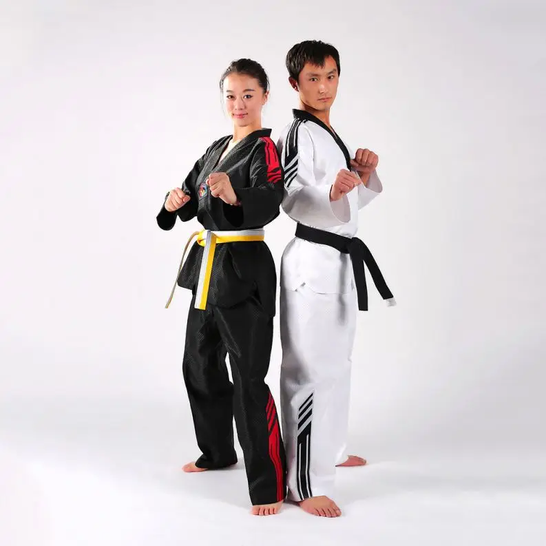 Chino barato de poliéster de algodón Wtf luchador Taekwondo marciales uniforme de las Artes