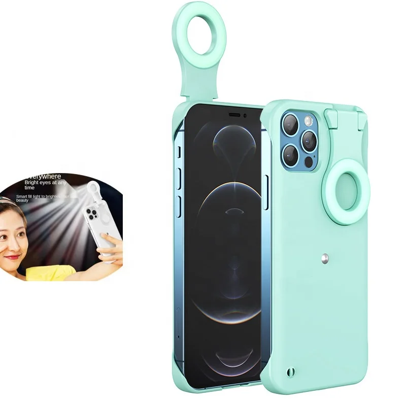 QIYU Fill Light Selfie Fashion Phone Case For Iphone 12 pro max Foldable Filling Light Protective Cover with Ring Flash
QIYU Fill Light Selfie Fashion Phone Case For Iphone 12 pro max Foldable Filling Light Protective Cover with Ring Flash