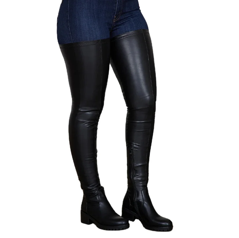 Amazon Hot PU Boots Women's Elastic Thigh High Boots Flat Heels Ladies Knee High Fur Boots, Picture
Amazon Hot PU Boots Women's Elastic Thigh High Boots Flat Heels Ladies Knee High Fur Boots, Picture