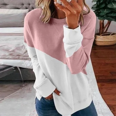 2021 autumn new coat women's color-blocking turtleneck round neck contrast color loose casual long-sleeved t-shirt, Picture showed
2021 autumn new coat women's color-blocking turtleneck round neck contrast color loose casual long-sleeved t-shirt, Picture showed