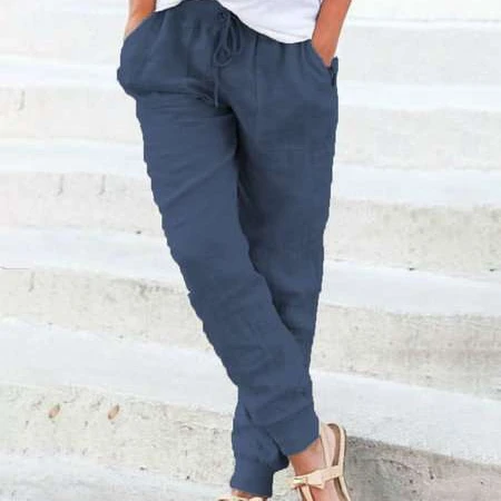 Amazon Hot Sale 100% Cotton Linen Comfortable Ribbed Elastic Waist Women'S Trousers plus size Pants
Amazon Hot Sale 100% Cotton Linen Comfortable Ribbed Elastic Waist Women'S Trousers plus size Pants