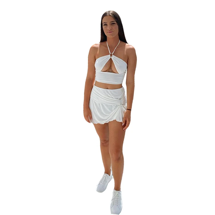 DUODUOCOLOR New Fashion for Summer solid color hollow out backless crop top sexy two peice short skirt set D97687
DUODUOCOLOR New Fashion for Summer solid color hollow out backless crop top sexy two peice short skirt set D97687