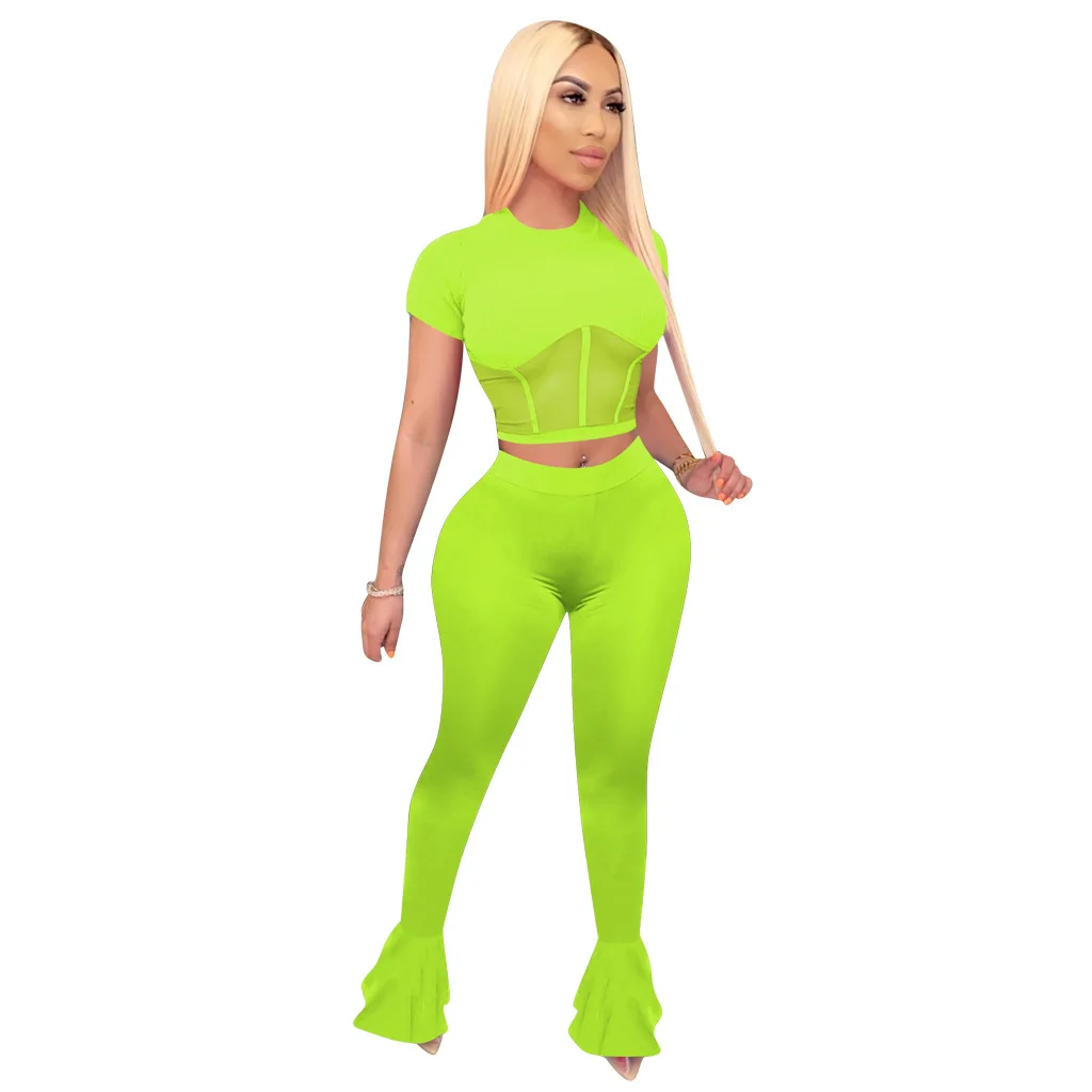 Dress 2021 Sexy Womens 2 Pieces Outfit Short Sleeve Wide Leg Bell Bottom Flare Pants Two Piece Set Clothing, Picture shows
Dress 2021 Sexy Womens 2 Pieces Outfit Short Sleeve Wide Leg Bell Bottom Flare Pants Two Piece Set Clothing, Picture shows
