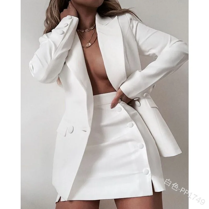 2022 Spring Autumn New Solid Color Elegant Office Women Designers Blazers Casual Suits And Dress 2 Piece Set
2022 Spring Autumn New Solid Color Elegant Office Women Designers Blazers Casual Suits And Dress 2 Piece Set