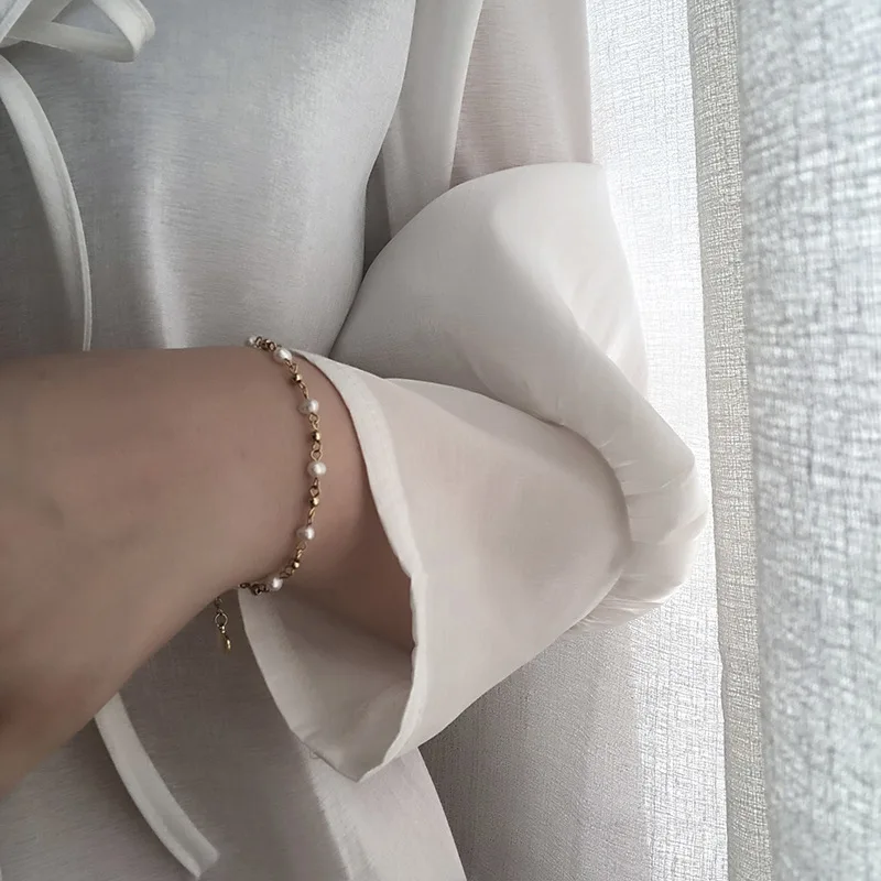 Fashion New Arrival Korean Gold Stainless Steel Chain Bracelet Natural Fresh Water Pearl Bead Adjustable Bracelets For Women, Picture
Fashion New Arrival Korean Gold Stainless Steel Chain Bracelet Natural Fresh Water Pearl Bead Adjustable Bracelets For Women, Picture