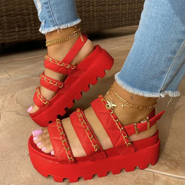 Hot Thick Sole Fashion Women Sandal Grip Anti-Slip Summer Gladiator Shoes Buckle Strap Gold Chain Big Size 10.5
Hot Thick Sole Fashion Women Sandal Grip Anti-Slip Summer Gladiator Shoes Buckle Strap Gold Chain Big Size 10.5