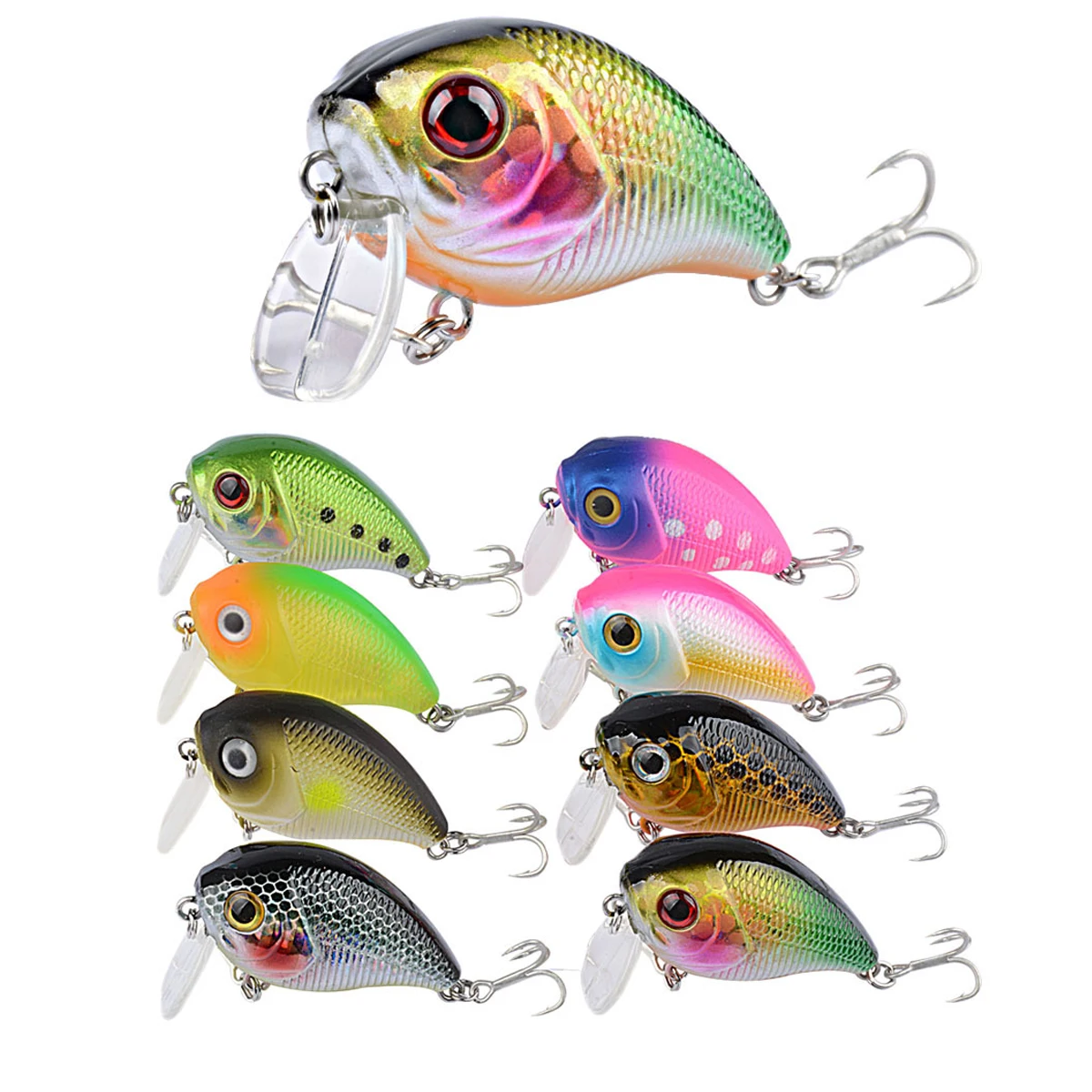 Artificial Hard Plastic Bait 3D Eyes 44mm 6g Bass Fishing Lures Fishing Swimbait Crankbaits Lures, 8 colors
Artificial Hard Plastic Bait 3D Eyes 44mm 6g Bass Fishing Lures Fishing Swimbait Crankbaits Lures, 8 colors