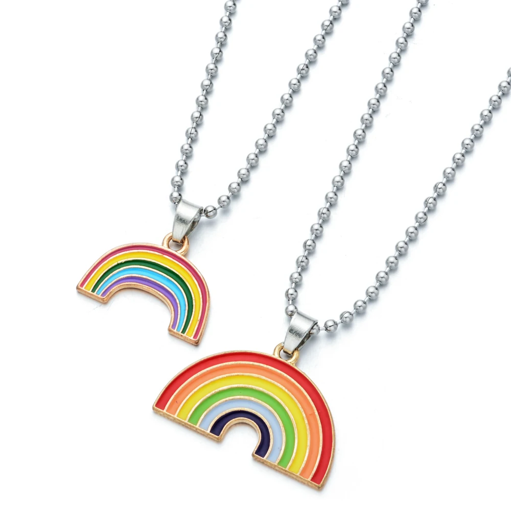 Fashion big rainbow little rainbow enamel pendant necklace beads chain necklace for women and children kids jewelry gift, Picture
Fashion big rainbow little rainbow enamel pendant necklace beads chain necklace for women and children kids jewelry gift, Picture