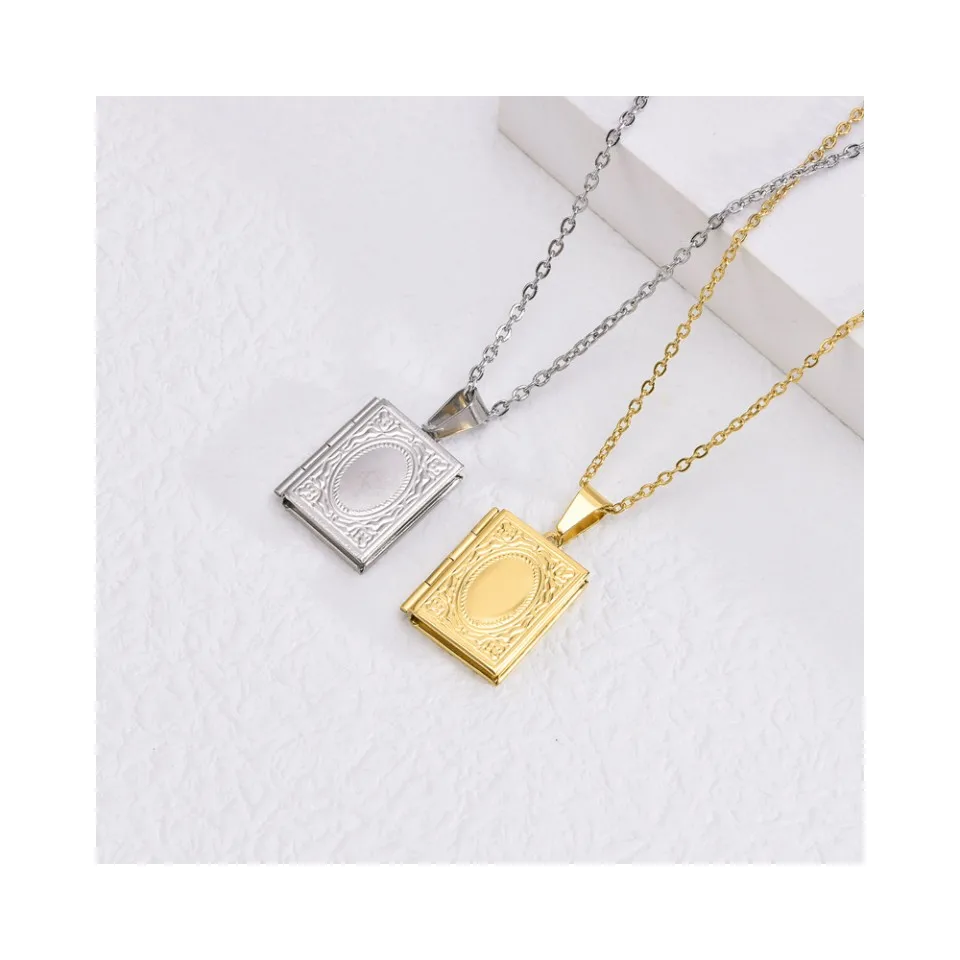 HP wholesale minimalist stainless steel necklace Square photo box stainless steel necklace pendant
HP wholesale minimalist stainless steel necklace Square photo box stainless steel necklace pendant