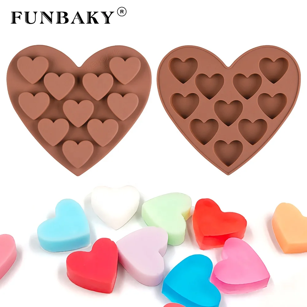 FUNBAKY JSC3310 Valentine ' s Day romantic heart shape 10 cavity chocolate silicone mold cake decorating tools baking tools, Customized color
FUNBAKY JSC3310 Valentine ' s Day romantic heart shape 10 cavity chocolate silicone mold cake decorating tools baking tools, Customized color