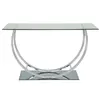 Simple high-grade stainless steel frame transparent tempered glass top tea table