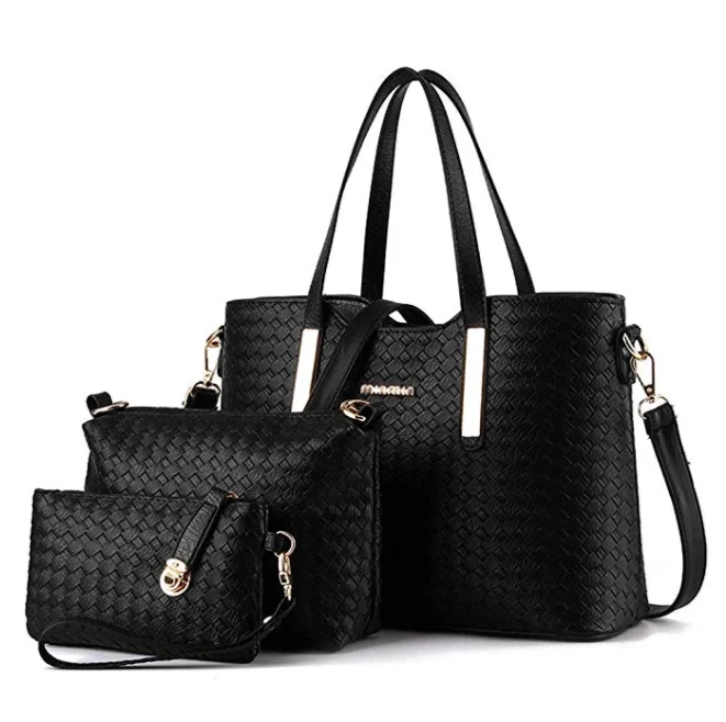 Women PU Leather Fashion Handbag Set Shoulder Bags Totes Weave Design Purse 3 Pieces Set, Black,blue,gold,rose,silver,white,wine red
Women PU Leather Fashion Handbag Set Shoulder Bags Totes Weave Design Purse 3 Pieces Set, Black,blue,gold,rose,silver,white,wine red