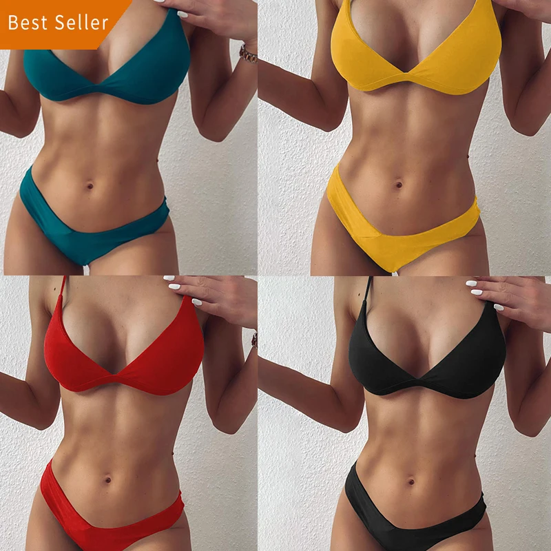 Solid Bikini Set Low Waist Swimwear Women Brazilian Bathing Suit Summer Sexy Swimsuit Female Brazilian Biquini, Customized color
Solid Bikini Set Low Waist Swimwear Women Brazilian Bathing Suit Summer Sexy Swimsuit Female Brazilian Biquini, Customized color