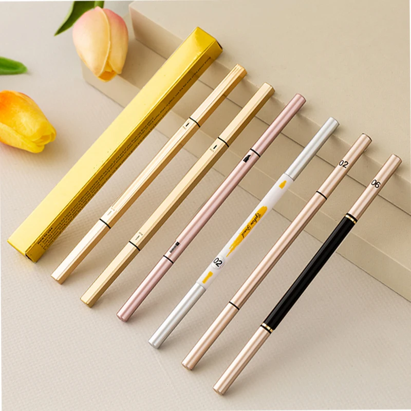 New Product Gold Double Head Automatic Powder Waterproof Custom Logo Private Label Eye Brow Eyebrow Pencil With Brush, 5 color
New Product Gold Double Head Automatic Powder Waterproof Custom Logo Private Label Eye Brow Eyebrow Pencil With Brush, 5 color