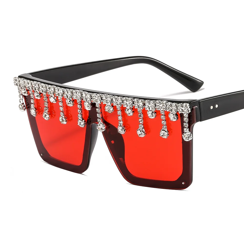 Stylish Fringe Rhinestone Sunglasses One-piece Large Frame Fashion Sunglasses, Colors
Stylish Fringe Rhinestone Sunglasses One-piece Large Frame Fashion Sunglasses, Colors