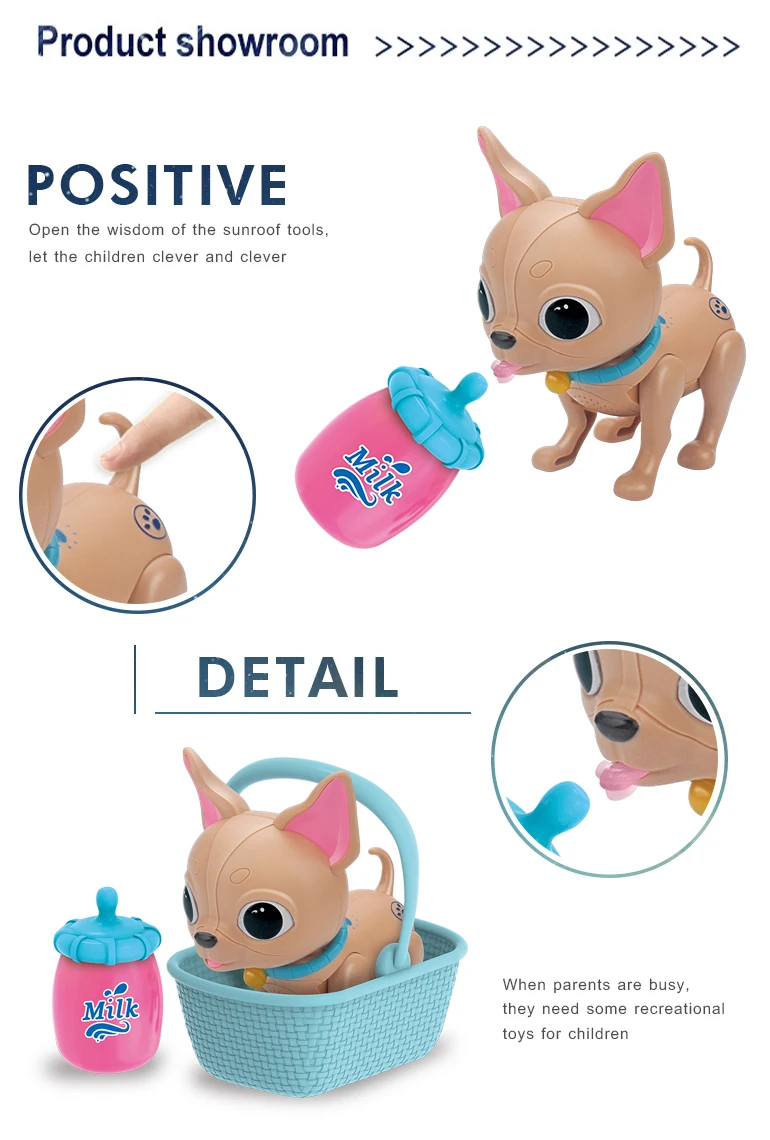 High quality drinking milk pet puppy electric barking dog plastic toy for kids