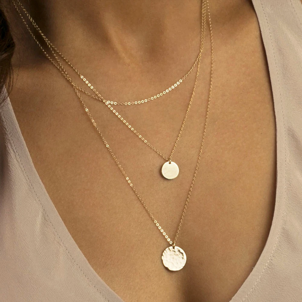 eManco Stainless steel Dainty Layered Circle Disc Pendant Necklace 14K Gold Plated Jewelry Necklace Set for Women, Silver / gold / rose gold
eManco Stainless steel Dainty Layered Circle Disc Pendant Necklace 14K Gold Plated Jewelry Necklace Set for Women, Silver / gold / rose gold