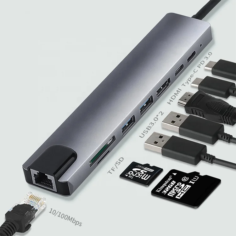 New Arrival 8 In 1 Usb C Hub Docking Station Ethernet Charging Hdmi Tipo C Usb Hub 3.0 Type C Usb Hub
New Arrival 8 In 1 Usb C Hub Docking Station Ethernet Charging Hdmi Tipo C Usb Hub 3.0 Type C Usb Hub