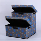 Wegifts pets storage two layers oxford foldable for cat or dog with lid