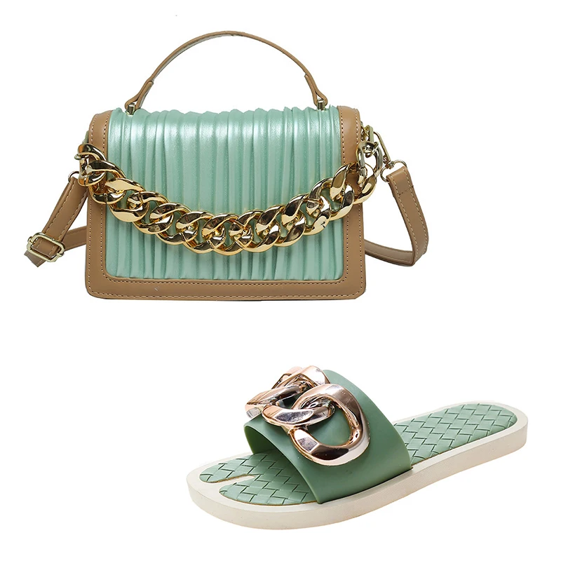Latest Design Woven Leather Purses And Sandals Sets Flat Sandals Chain Bag Handbags For Women Luxury Purses And Handbag
Latest Design Woven Leather Purses And Sandals Sets Flat Sandals Chain Bag Handbags For Women Luxury Purses And Handbag