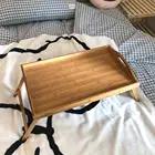 Wholesale Bamboo Wood Bed Breakfast Serving Tray With Foldable Leg