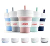 Wholesale Custom Logo Silicone Collapsible Flexible Folding Foldable Pocket Cup for Coffee