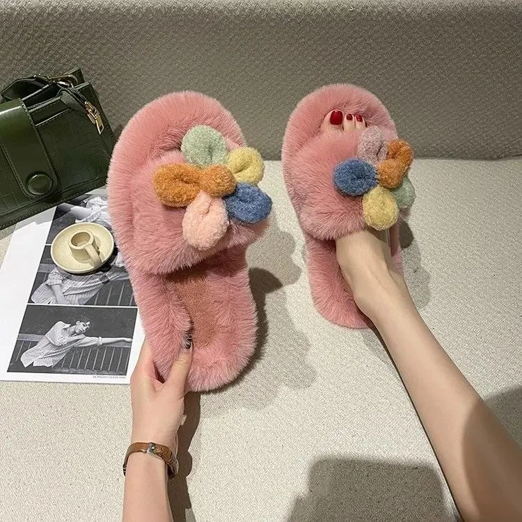 Wool women slippers plush flower knot indoor home quiet female bedroom warm soft sole fur slippers, Green beige black yellow pink purple
Wool women slippers plush flower knot indoor home quiet female bedroom warm soft sole fur slippers, Green beige black yellow pink purple
