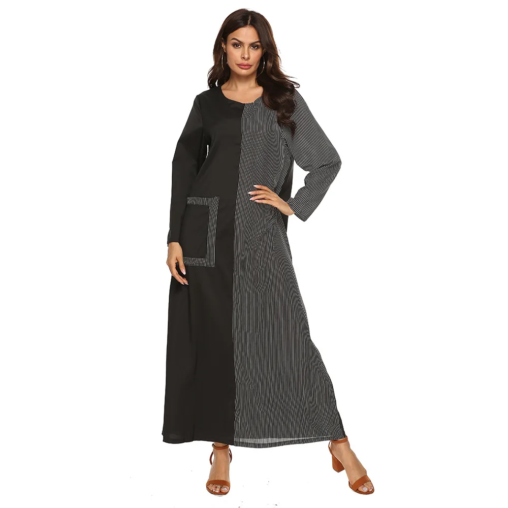Middle East beautiful leisure abaya dress women casual muslim islamic clothing, Black
Middle East beautiful leisure abaya dress women casual muslim islamic clothing, Black