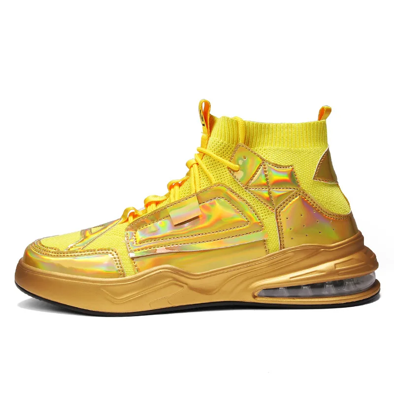 Golden Shiny Cool air cushion high-top trendy all-match men's future Luxury casual trendy shoes
Golden Shiny Cool air cushion high-top trendy all-match men's future Luxury casual trendy shoes