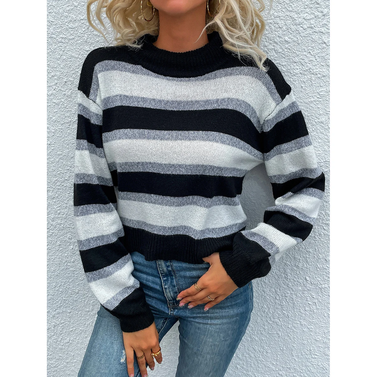Women Jumper Sweater Winter Tops Color Block Pullover Woman Knit Top Womens Fall Sweaters
Women Jumper Sweater Winter Tops Color Block Pullover Woman Knit Top Womens Fall Sweaters