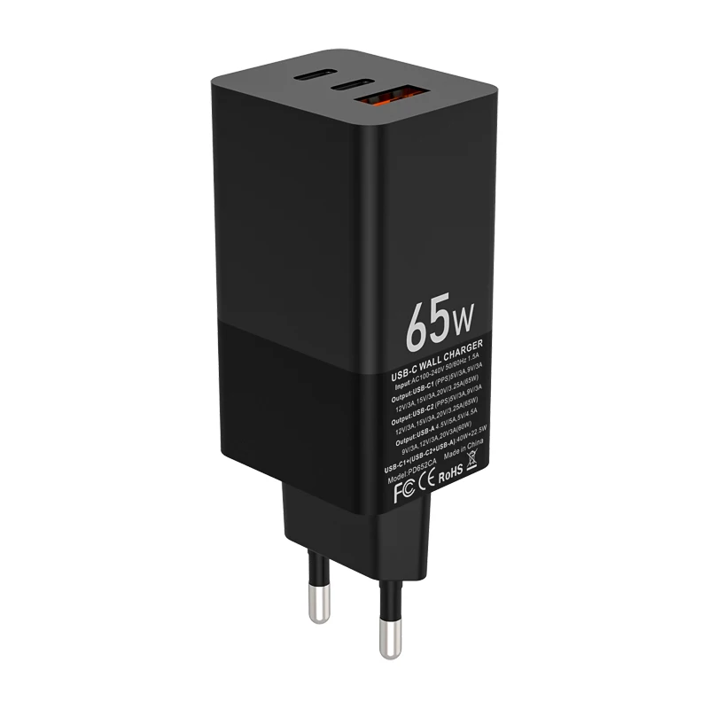 KRX 3 Port Desktop Cylindrical EU Plug GAN Typec USB C PD Computer Charger of 65w Power Supply for Laptop, Black and white
KRX 3 Port Desktop Cylindrical EU Plug GAN Typec USB C PD Computer Charger of 65w Power Supply for Laptop, Black and white