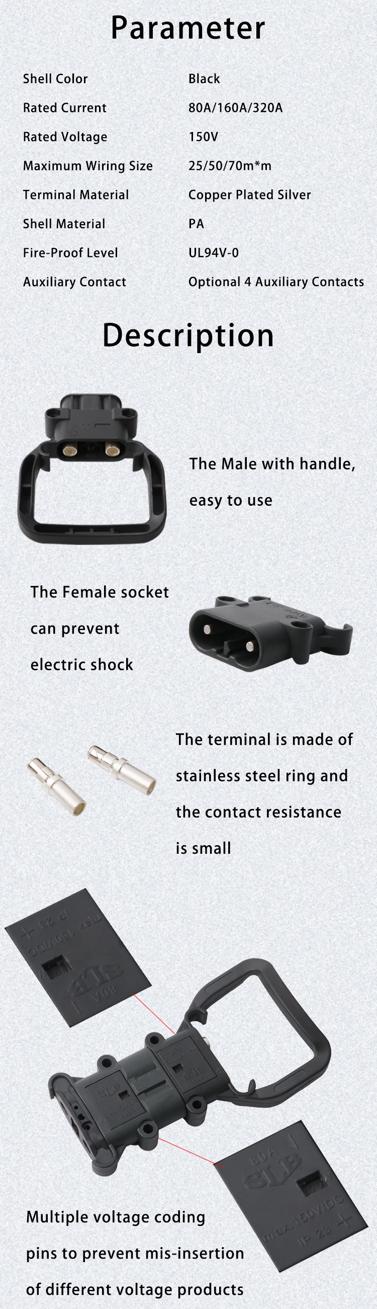 forklift battery charger Connector