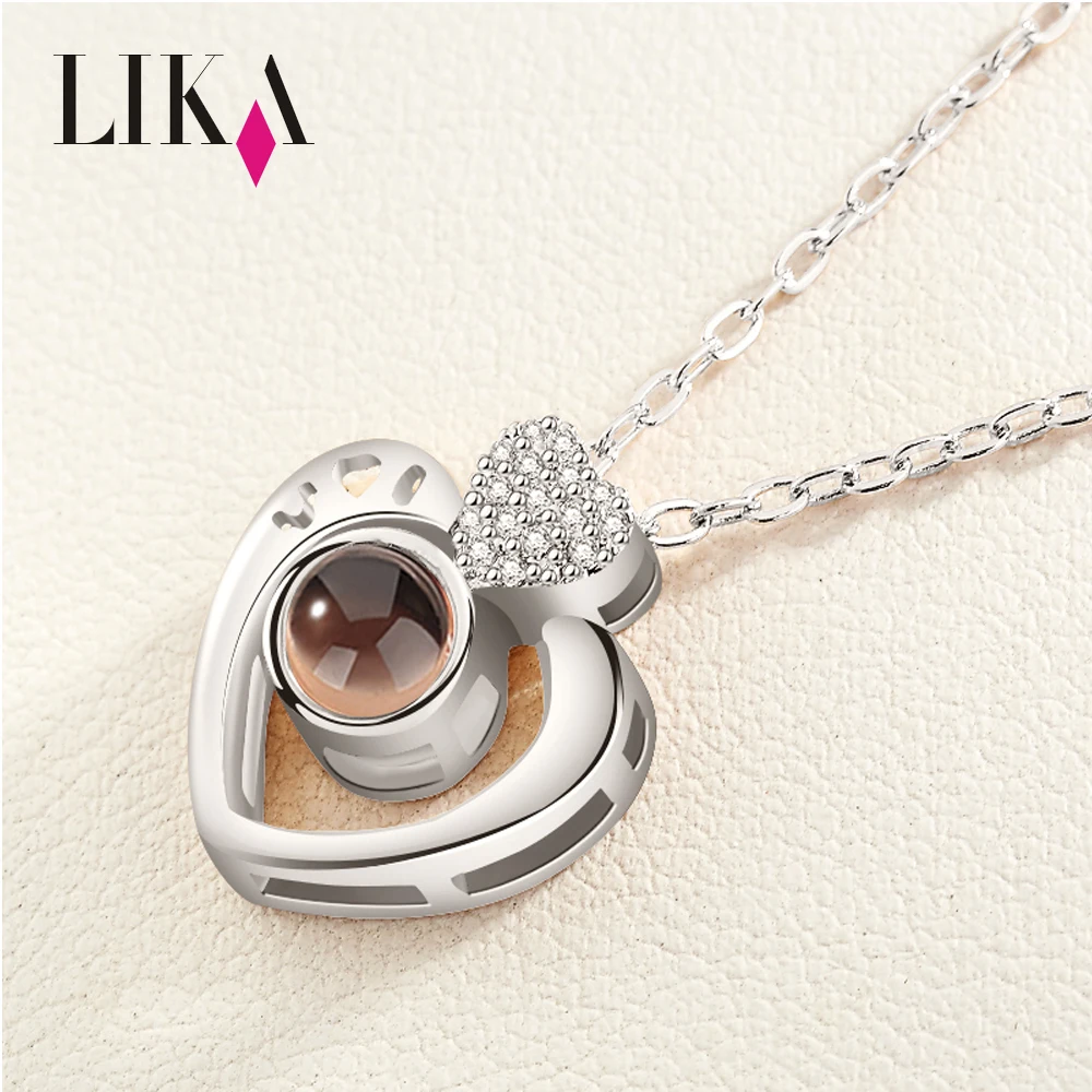 LIKA Romantic Jewelry Heart Shape 100 Languages Projection Necklace for Valentine Day Diamond Necklace
LIKA Romantic Jewelry Heart Shape 100 Languages Projection Necklace for Valentine Day Diamond Necklace