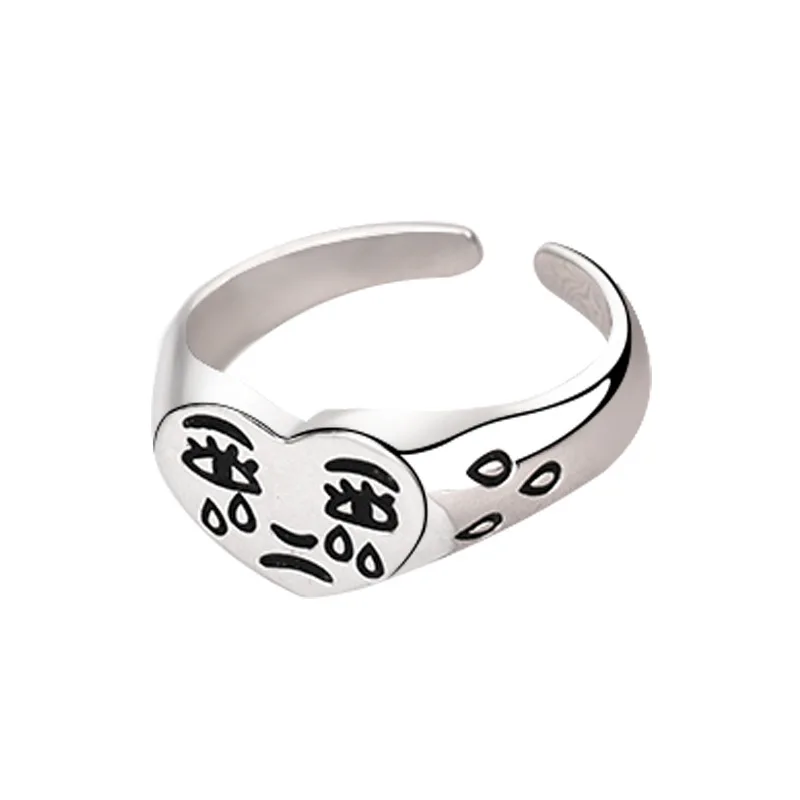 Wholesale Retro Personality Creative Heart-shaped Crying Face Ring for Women adjustable Literary Tears crying ring
Wholesale Retro Personality Creative Heart-shaped Crying Face Ring for Women adjustable Literary Tears crying ring