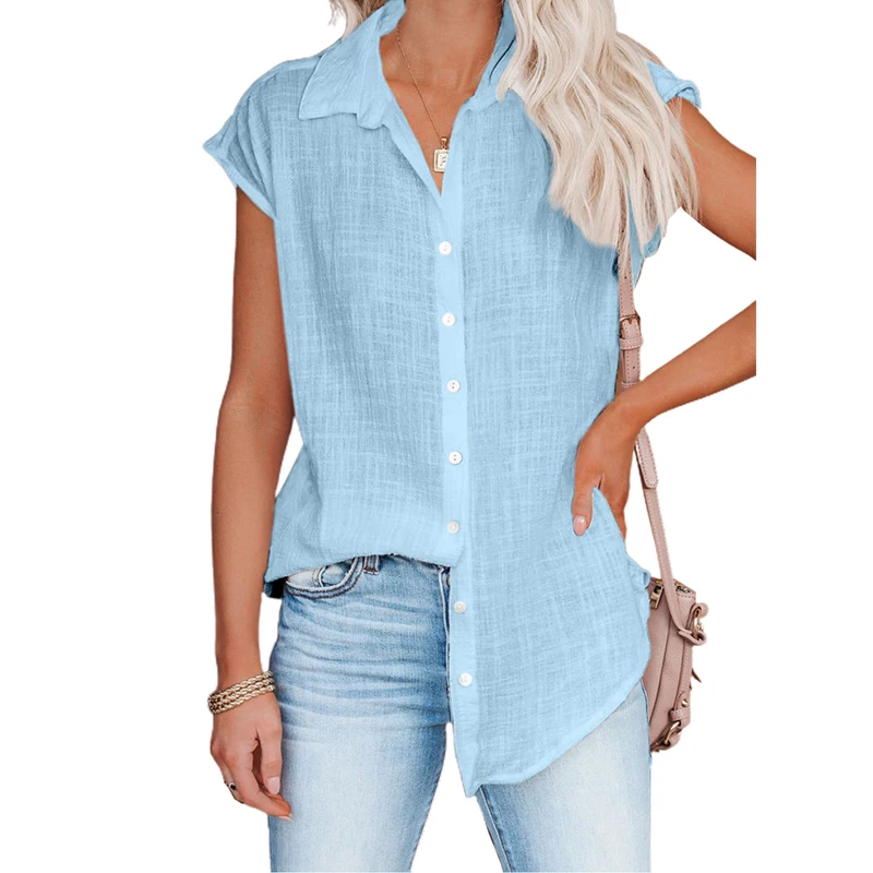 Spring and summer fashionable casual women shirt loose turn-down collar women's shirts
Spring and summer fashionable casual women shirt loose turn-down collar women's shirts